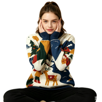 Pull de Noël en tricot jacquard, nouveau design, pull de fête, pull moche pour femmes, hiver