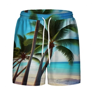 Pantalones Cortos de Playa Hawaianos Personalizados en 3D con Muestra Gratuita para Hombre, Pantalones Cortos Tropicales Informales Ligeros con Cordón Ajustable de Secado Rápido para Vacaciones con Bolsillos - Product Image 1
