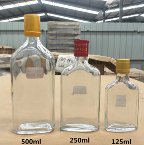 New Launch High Quality Flat Twist Top Wine <strong>Bottle</strong> Glass <strong>Liquor</strong> <strong>Bottle</strong> With Aluminum Lid <strong>175ml</strong> 250ml 500ml - Product Image 4