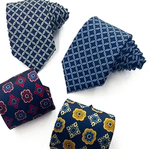 Модные деловые галстуки с большими цветами и циклическим дизайном