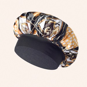 Bonnet de nuit en satin à motif imprimé avec large bande, bonnet de sommeil pour femmes, <span class=keywords><strong>filet</strong></span> à <span class=keywords><strong>cheveux</strong></span> étendu pour dreadlocks et <span class=keywords><strong>cheveux</strong></span> longs, protection nocturne - Product Image 5