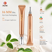 Tubes en plastique du fabricant, diamètre 16 mm, emballage souple en PE pour crème contour des yeux avec applicateur métallique rafraîchissant, tube cosmétique personnalisé pour le soin des yeux