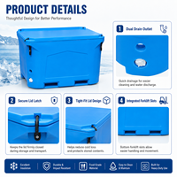 Bac de transport rotomoulé LLDPE 1000L personnalisé pour poissons vivants, transformation de fruits de mer, élevage de crevettes, stockage de viande fraîche