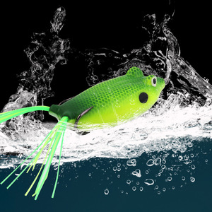 Direct usine, Leurre 14g 7.5cm pour pêche au Blackfish, type grenouille de simulation qui rebondit sur l'eau, avec yeux de grenouille 3D et paillettes très brillantes - Product Image 3