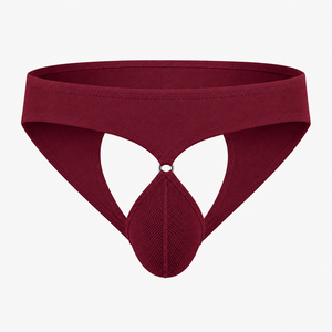 Ropa Interior Masculina al por Mayor B2B, Bikini Erótico con Logotipo Personalizado OEM ODM, MOQ Bajo, Diseño Sexy con Abertura Frontal, Anillo en O y Bolsa de Malla, Estilo Exótico y Fetichista - Product Image 3