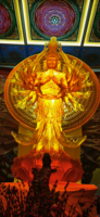 Statues de Bouddha en cristal transparent coloré, Bodhisattva Guanyin à mille bras, faites à la main, gravées à l'intérieur, décoration Feng Shui DIY