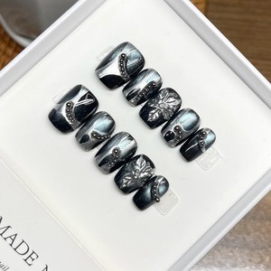 Nouvelle Arrivée Style Français Pure Desire Ongles Press-On Courts en Forme d'Amande avec Strass Scintillants et Patchwork <span class=keywords><strong>Nail</strong></span> <span class=keywords><strong>Art</strong></span> - Product Image 1