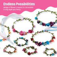 Kit de fabrication de couronnes de fleurs et de bracelets pour filles faites vos propres kits de bijoux pour enfants ensemble d'accessoires de cheveux bricolage
