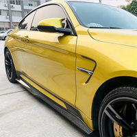 Extensions de jupes latérales en fibre de carbone véritable style PSM pour BMW F82 F83 M4 Série 4 2014-2019, séparateur de pare-chocs latéral, kit carrosserie
