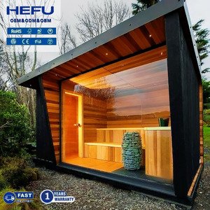 New Arrival Hot Sale Outdoor Wooden Dry <strong>Sauna</strong> Shower Combo Wood Burning Stoves Outdoor <strong>Sauna</strong> Rooms Spa <strong>Sauna</strong> For Outdoor - Product Image 1