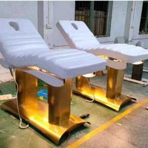 Table de massage médicale de beauté pour salon, inclinable, chauffante, 4 moteurs électriques, levage à un bouton, pour les soins du visage, les cils, le spa - Product Image 5