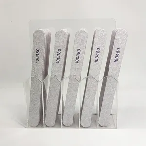 Professional Factory Custom Logo Nail File Set 80/100/180/240 Grit Straight Curved Oval Types With Double Sided File