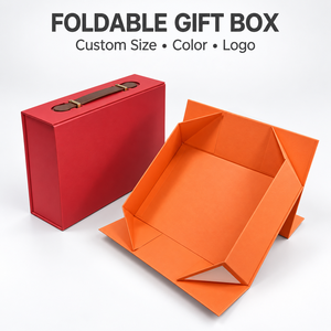 Factory Direct Luxury Magnetic Foldable Gift <b>Box</b> With Handle Custom Size & Full Color Printing Flat <b>Pack</b> Gift Packaging <b>Box</b> - Product Image 4
