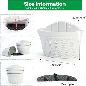 Factory Direct Sales Colorful Semicircular Double Wall Plastic Flower <strong>Pot</strong> <strong>Hanging</strong> <strong>on</strong> the <strong>Fencing</strong> - Product Image 4