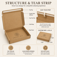 Cajas de Envío de Papel Kraft Personalizadas, Ecológicas, Hechas con Materiales Reciclados, con Tiras de Desgarre, Reciclables y Biodegradables