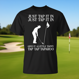 Just Tap It In Golf Player T-Shirt noir pour hommes, vêtements décontractés - Product Image 3