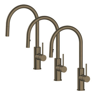 ลายน้ำออสเตรเลียทองเหลือง Zr ทองแปรงดาดฟ้าติดตั้งดึงออกหมุนอ่างครัวผสมแตะ - Product Image 1