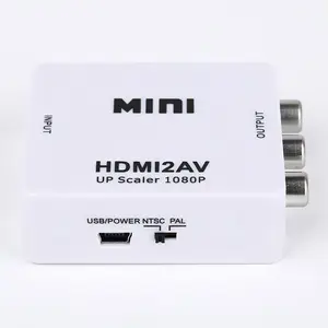 1080P Mini HDTV To Av 3Rca Converter HDTV To CVBS+L+R HD Video Converter Adapter HD2AV HD To AV Converter