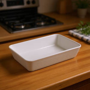 Casserole Dish 9x13 Inch Rectangular White <b>Ceramic</b> Baking Dish for Oven Use - Product Image 3