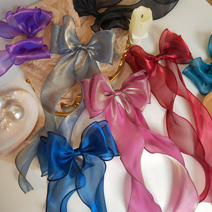 SongMay klip rambut kupu-kupu pita Pin rambut satin manis desain baru untuk Aksesori pita rambut anak perempuan wanita - Product Image 1