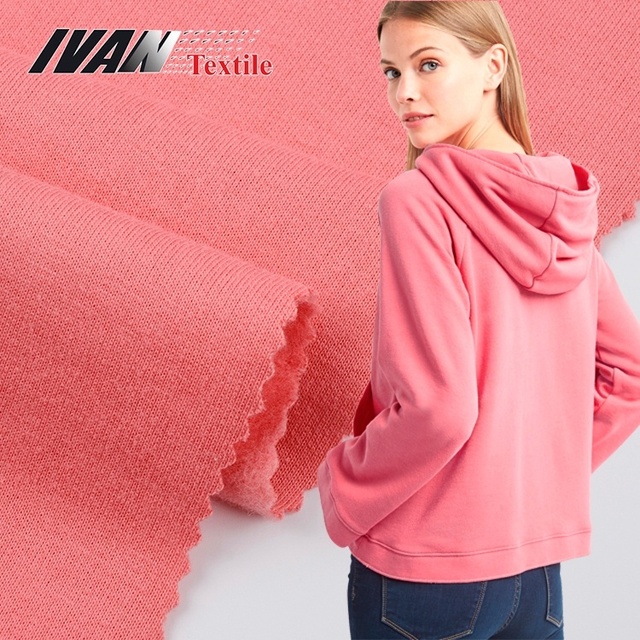 OEM Knit Brushed Jersey CVC French Terry Fabric 60% Cotton 40% Polyester Hot Sale for Women's Eco-Friendly Plain Dress