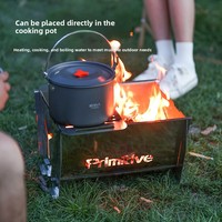 Table de chauffage multifonctionnelle pliable en acier, détachable, pour brûler du bois, poêle à bois portable, barbecue extérieur, gril à flamme