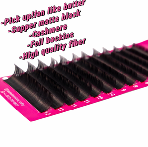 Free Sample 6-25mm Volume Velvet 0.03 Soft Silk Cashmere <strong>Mink</strong> <strong>Eyelash</strong> <strong>Extensions</strong> Dark Matte Black Lash <strong>Extension</strong> Trays - Product Image 6