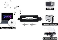 Tarjeta de Captura de Audio para Discos de Vinilo y Cintas de Casete a Conversor Digital MP3, Capturador de Música RCA/3.5mm para Mac y Windows 10/11