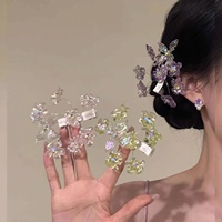 [Langage des fleurs romantiques] Nouvelle pince à cheveux élégante en forme de papillon en cristal brillant, faite à la main, design élégant, pince latérale en bec de canard 2026