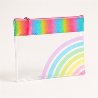 Pochette de maquillage en PVC givré à marque privée avec fermeture éclair en PVC imperméable imprimée sur mesure pour emballage cadeau de voyage de marque de beauté