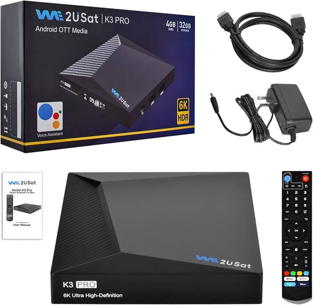 K3 PRO Media Box 6K Ultra HD Android TV Box with Voice Remote Control 4GB RAM Storage 32GB ROM for USA Canada