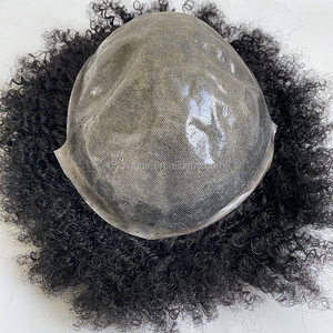 <span class=keywords><strong>Prótesis</strong></span> <span class=keywords><strong>Capilares</strong></span> Masculinas Indias, Reemplazo Capilar 100% Humano Natural, Base de Poliuretano de Piel Fina de 8 mm, Tupé Afro Rizado Ondulado <span class=keywords><strong>para</strong></span> <span class=keywords><strong>Hombres</strong></span> Negros - Product Image 4