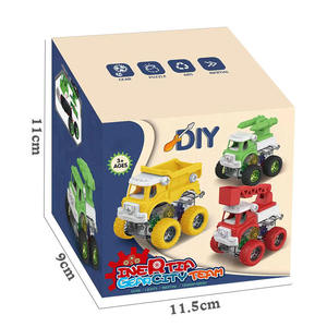 Quatre jouets de véhicules d'ingénierie individuels à assembler par vis, avec transmission par engrenages amusante, glisse inertielle, matériaux sûrs, jeu parent-enfant - Product Image 6