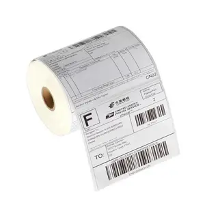 Rouleau de papier thermique direct 4x6 100x150mm, étiquette adhésive pour bordereau de livraison et code-barres - Product Image 1