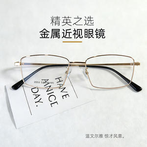 Monturas de gafas para hombre Danyang, montura completa, cuadriláteras medianas, de metal, no demasiado ajustadas para rostros grandes - Product Image 4