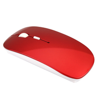 Penjualan laris bahan ABS ABS ramping warna-warni untuk desktop hadiah perusahaan cetak Logo kustom Mouse nirkabel 2.4G