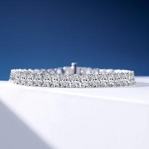 VOAINO 18K 14K 9K <span class=keywords><strong>or</strong></span> ovale coupe bijoux fille cadeau luxe laboratoire cultivé HPHT diamant tennis bracelet - Product Image 5