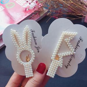 Set di Accessori per Capelli Assortiti su Cartoncino per Donna e Ragazza, Fermagli alla Moda, Forcine in Pelo, Mollette a Scatto in Metallo, Fermagli con Perle - Product Image 3