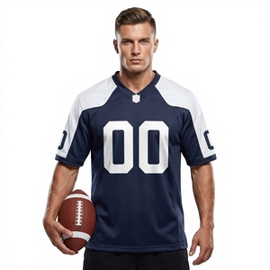 Camiseta de Fútbol Americano Sublimada Personalizada para Hombre, de Manga Corta, con Malla de Color en Contraste, Transpirable, que Absorbe la Humedad, Uniforme de Equipo para Entrenamiento - Product Image 1