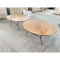 Table pliante de banquet rectangulaire ronde en contreplaqué de bois 48 * 30ft
