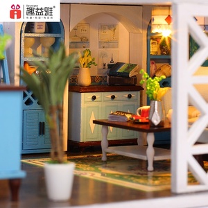 IIECREATE CE EN71 <span class=keywords><strong>Jouet</strong></span> <span class=keywords><strong>Maison</strong></span> de poupée en bois chinoise magnifique Kit à l'échelle 1:24 pour enfants avec meubles de poupée chinois pour garçon - Product Image 4