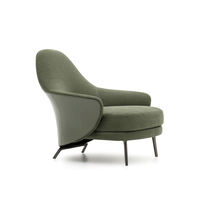 Mobilier de maison chaise de loisirs moderne de luxe avec pouf confortable fauteuil en tissu coton lin chaise longue de salon
