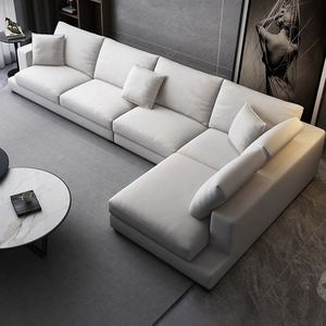 أريكة مقطعية حديثة فاخرة على شكل حرف L تصميم عصري كبير من القماش للأثاث - Product Image 6