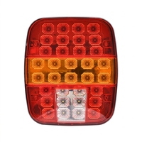 Feu arrière carré LED 12V bicolore rouge, nouveau, 5000 lumens, pour remorque et camion, destiné à la fabrication