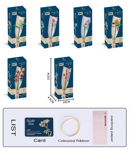 บล็อกตัวต่อสุดสร้างสรรค์ชุดศิลปะดอกไม้ DIY ชุดประกอบบล็อกตัวต่อของเล่นของขวัญตกแต่งช่อดอกไม้ที่ไม่มีวันตาย - Product Image 3