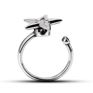 316L Stainless Steel <b>Fidget</b> <b>Rings</b> Double Star Design Adjustable Gemstone Accent Modern Fashion Jewelry for Men Women Daily Wear - Product Image 4