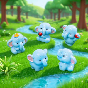 ของตกแต่งรูปช้างจิ๋ว อุปกรณ์ตกแต่งสวนเทพนิยาย ตุ๊กตาสัตว์เรซิ่นขนาดเล็ก สำหรับตกแต่งตู้ปลา DIY ของตกแต่งเค้ก ของตกแต่งรถยนต์ - Product Image 4