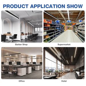 Алюминиевый подвесной светодиодный подвесной линейный светильник 1,2 м, 2,4 м, 4 фута, 8 футов, прямоугольный потолочный светильник для внутреннего офиса - Product Image 4