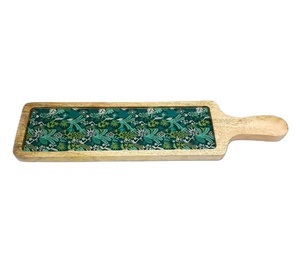 Bandeja de madera para servir con asas, bandeja rectangular decorativa de madera rústica para desayuno - Product Image 1