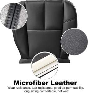 Housse de siège en cuir noir pour le conducteur et le passager pour Chevy Tahoe Suburban Silverado GMC Yukon 07-14 - Product Image 5